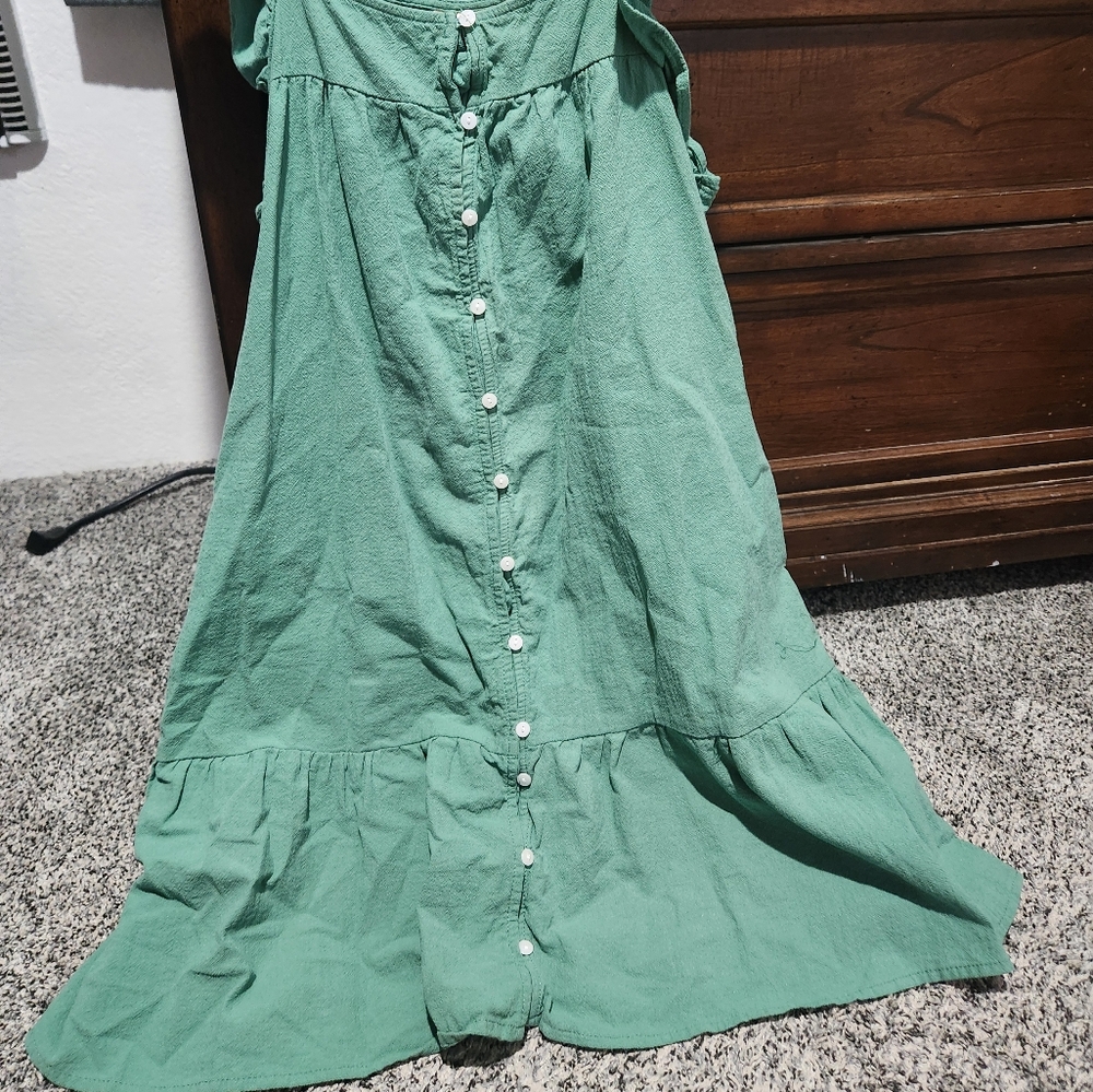 Universal Thread Green Ruched Backless Sundress - Picture 1 of 4